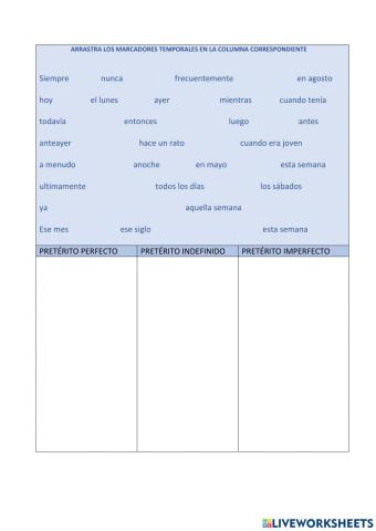 Marcadores temporales