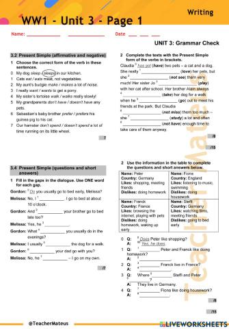 WW1 - Unit 3 - Page 1