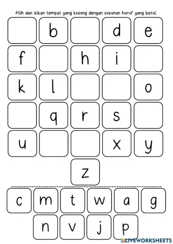 Aktiviti Padankan Huruf