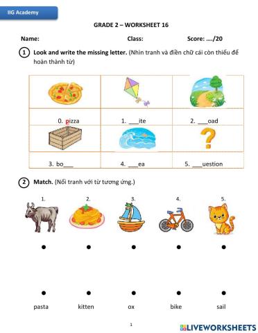 IIG-Grade 2-Worksheet 16