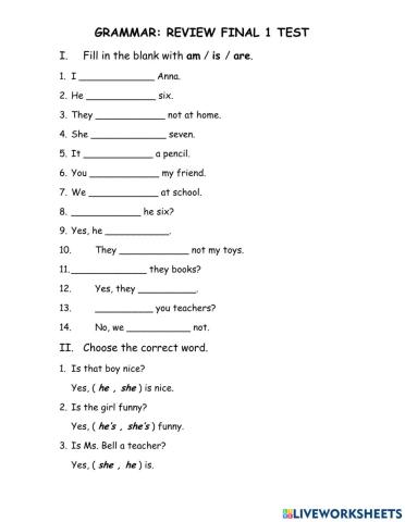 Grammar 1 review final 1