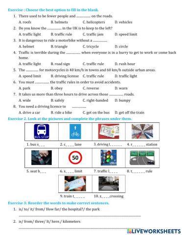 Test 15m Unit 7 Traffic