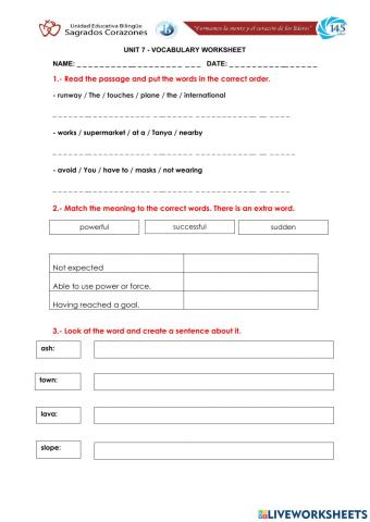 Active Volcanoes Vocabulary