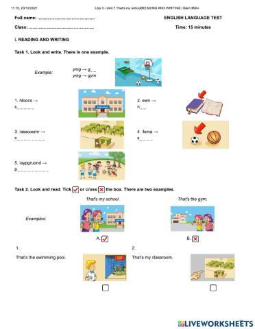 Review Unit 7 School