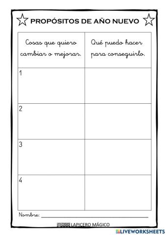 Propócito de año nuevo