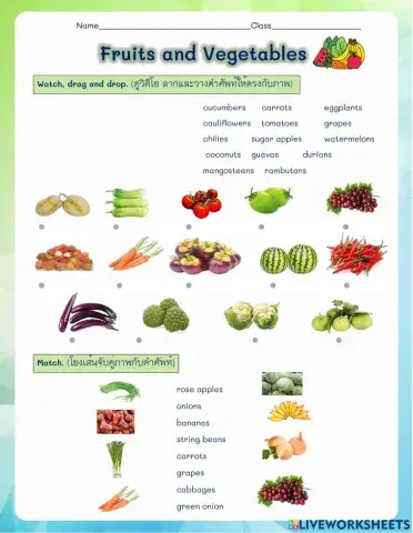 Fruits and Vegetables