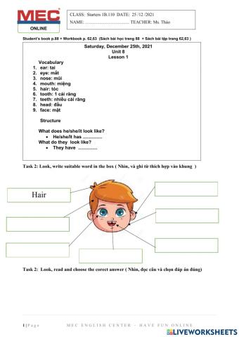 Starters 1B- Unit 8- Lesson 1