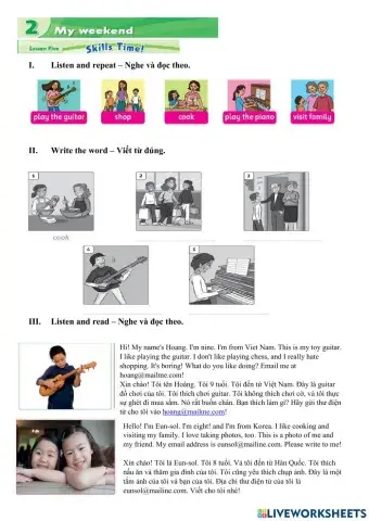 Unit 2 My Weekend - Lesson 5 - Skill Time