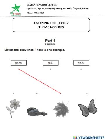 Listening test level 2 theme 4