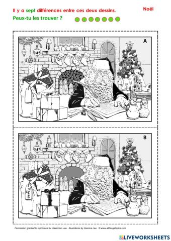 Trouvez les differences-Noel