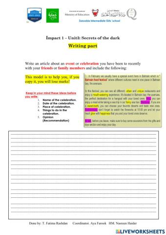 Unit3 - writing part