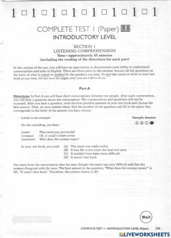 Listening toefl test 1