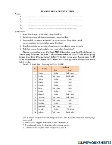 Lkpd irisan dua himpunan