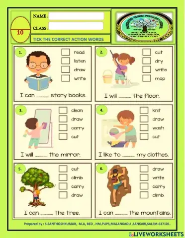 English-Action words