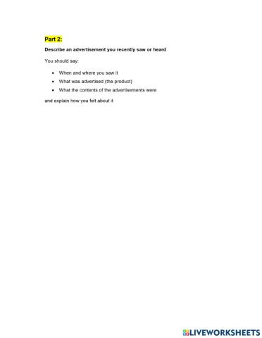 Speaking advertisement