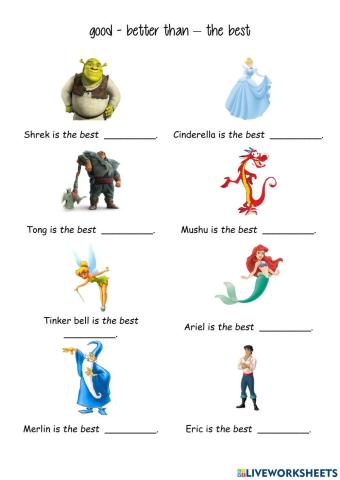 Unit 3 look and write fairy tales characters