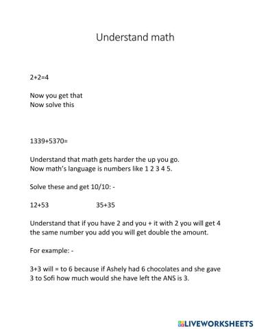 Understand math