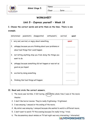 GS5-Week 18-Unit 5-Worksheet 1