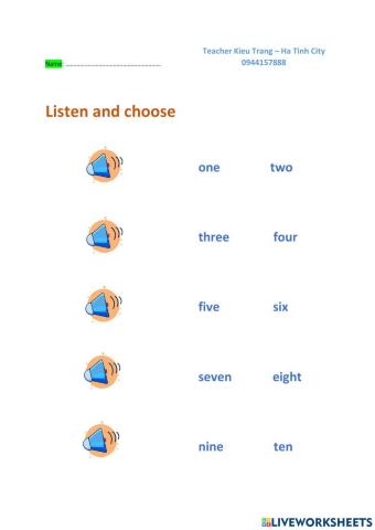 Number 1 to 14 review sentences Family and friends Starter