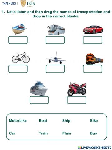 English-Worksheet about Transportation