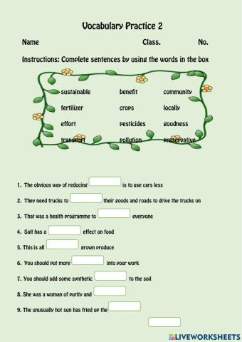 Organic and Inorganic food
