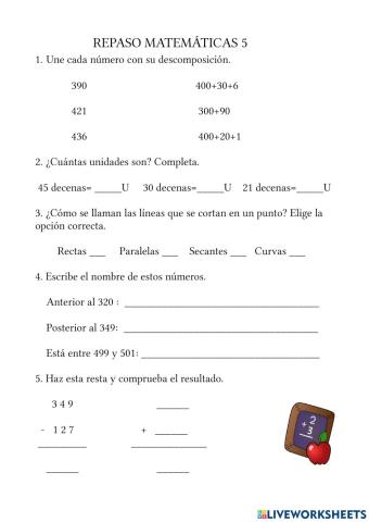 Repaso matemáticas 5