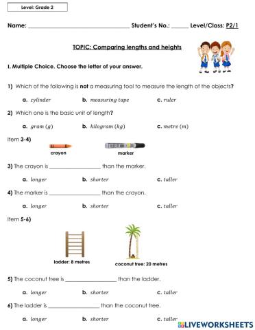 P2-1 comparing length of the objects