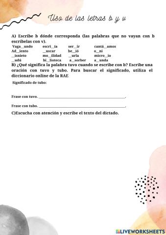 Uso de las letras b y v