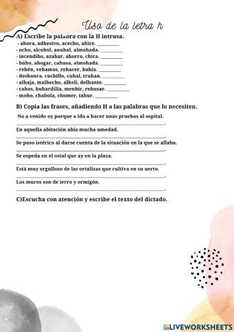 Uso de la H