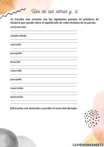 Uso de la y, ll