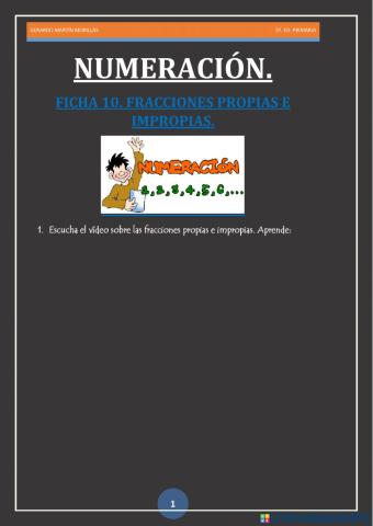 Numeración. Ficha 10.