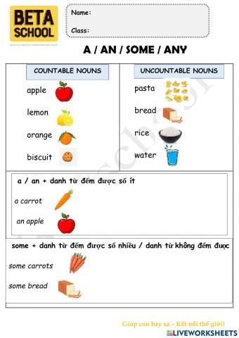 BE3A - a - an - some - Topic 11