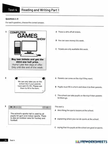 KET - Trainer - Test 4 - Reading