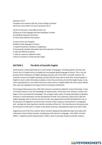 Ielts Academic Reading Part 2 of 2