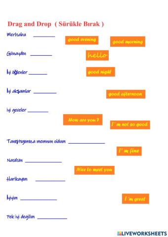 Vocabulary greetings