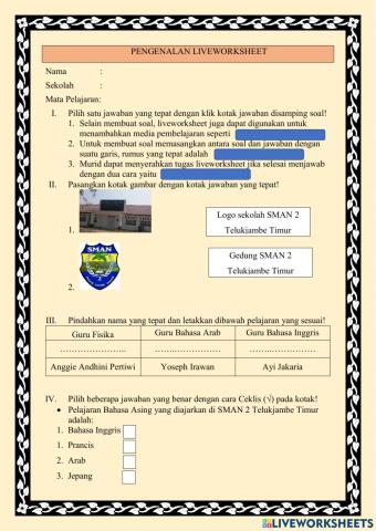 Pengenalan Liveworksheet