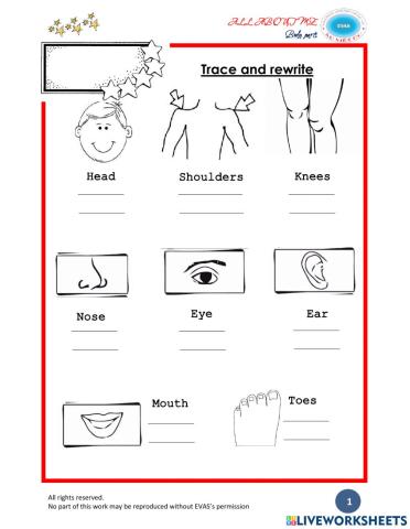 Body part superbstars lesson 1
