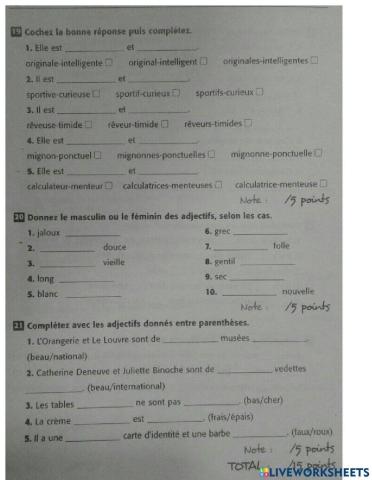 Test a1 grammaire