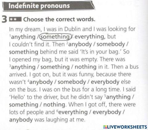 Indefinite Pronouns
