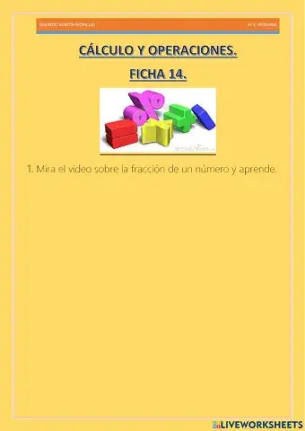 Cálculo y operaciones. Ficha 14.