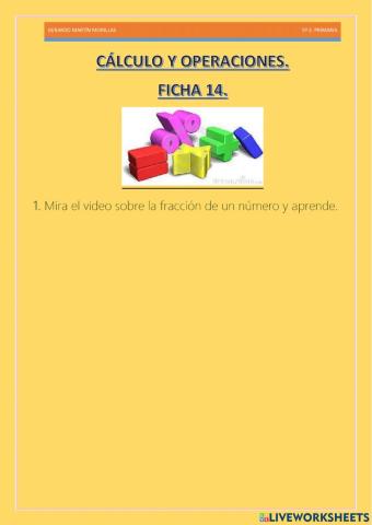 Cálculo y operaciones. Ficha 14.