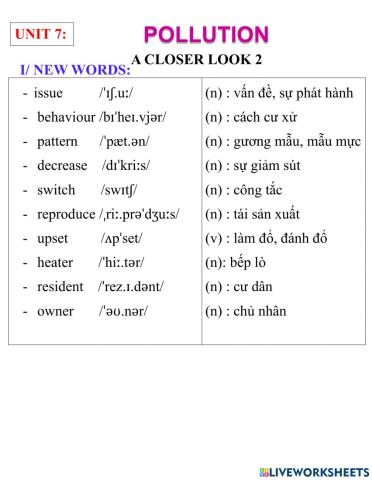 English 8- unit 7- a closer look 2