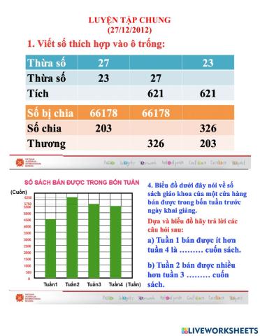 Toán: luyện tập chung