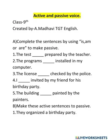 Active and passive voice