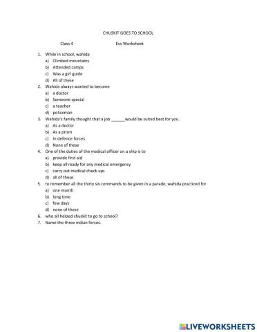 Chuskit goes to school