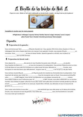 Recette de la bûche de Noël