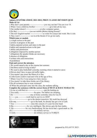 REVISION for MY PREP