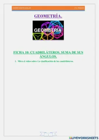 Geometría. Ficha 10.