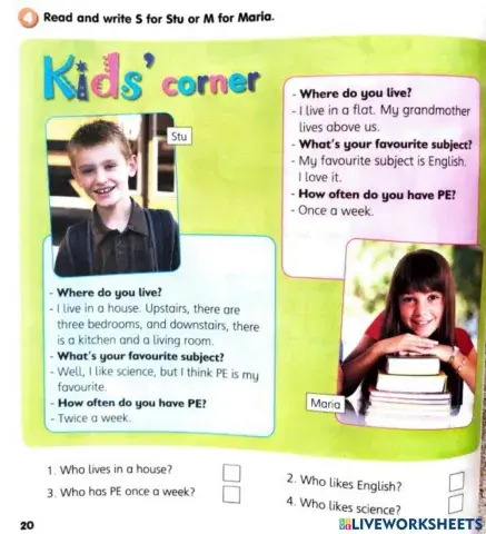 Stu-Maria Smart Junior 4 Workbook p 20