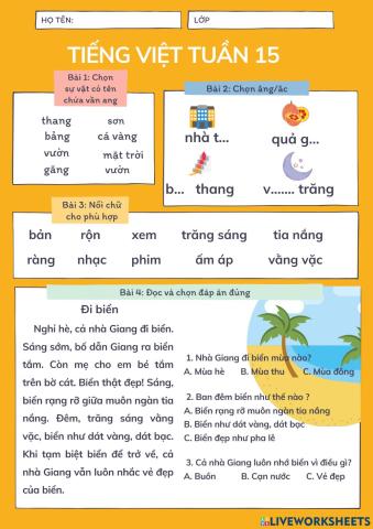 Bài tập cuối tuần